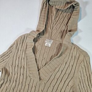 Vintage Polo Jeans Ralph Lauren Sweater Women's Cable Knit Hoodie Size Large